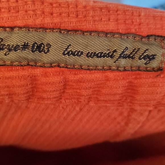 Citizens of Humanity Orange Corduroy Low Rise Jeans - Picture 5 of 9